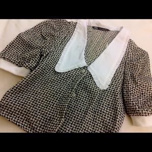 NEW Zara Tweed Short sleeve Cardigan XS